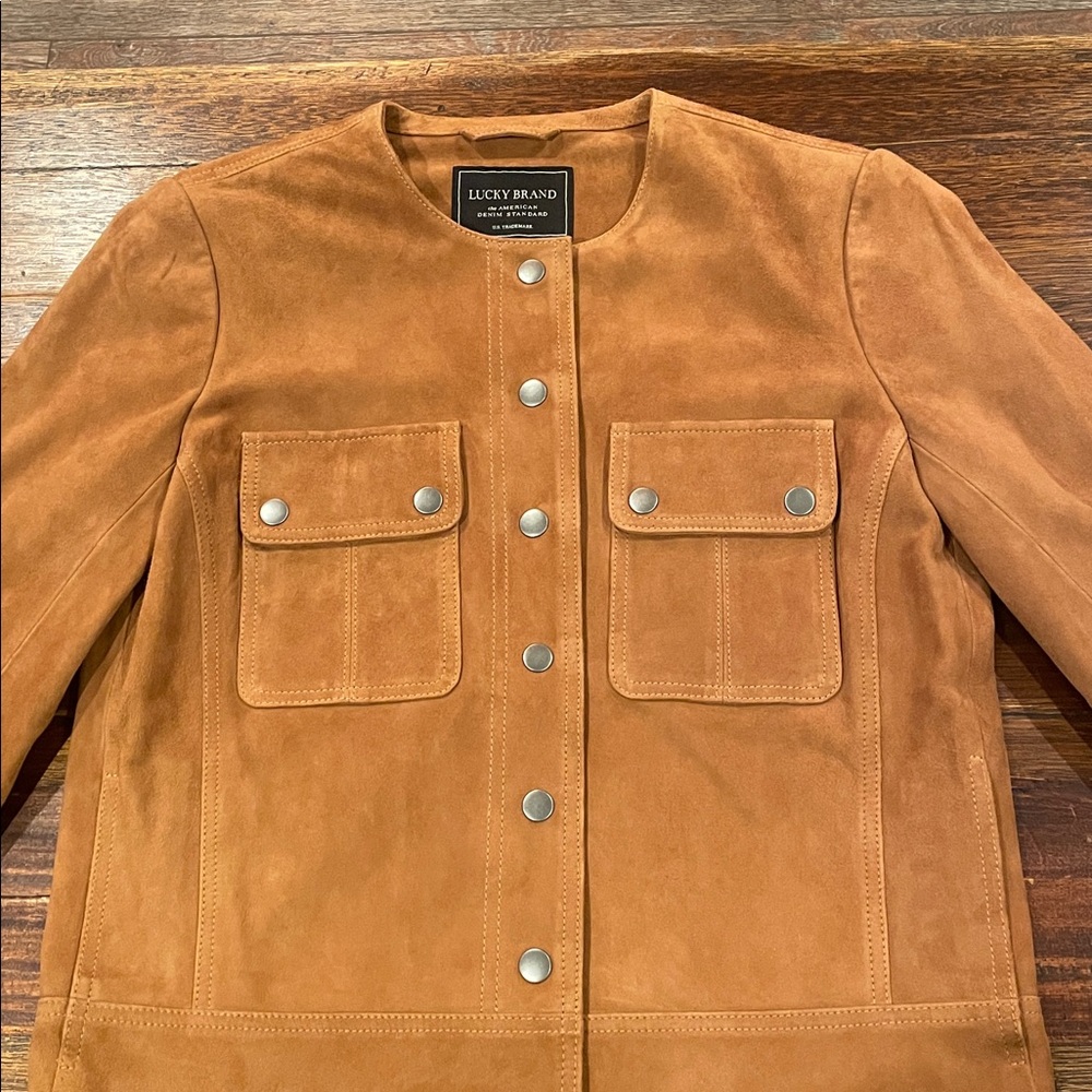 Lucky Brand Camel Suede Jacket Size M - Picture 2 of 13